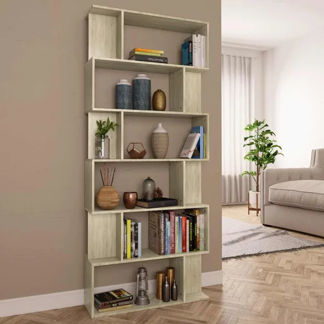 vidaXL Boekenkast / kamerscherm 80x24x192 cm bewerkt hout sonoma eiken, foto 2