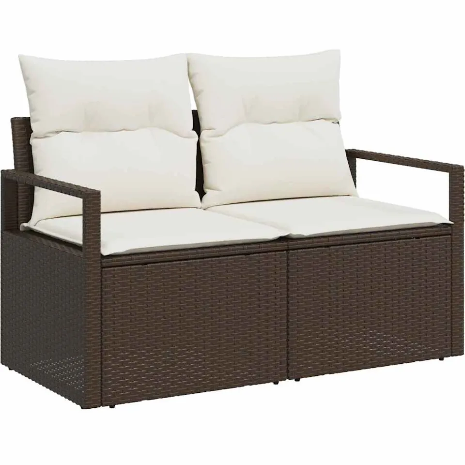 vidaXL Bankstel 11 st Bruin poly rattan, foto 4