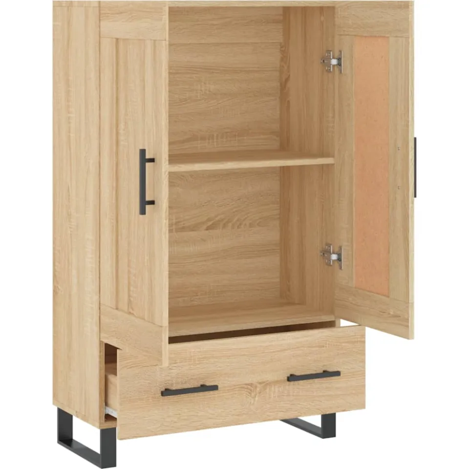 vidaXL Hoge kast 69,5x31x115 cm bewerkt hout sonoma eikenkleurig, foto 3
