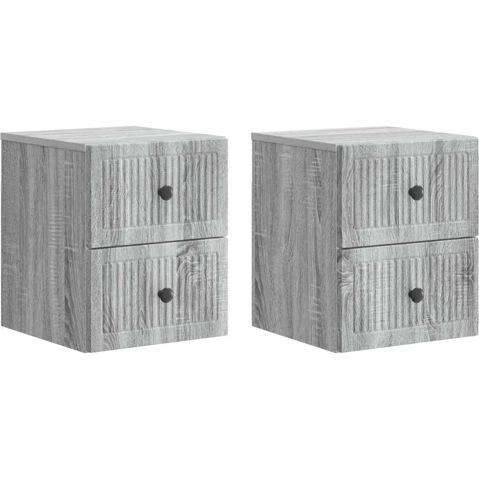 vidaXL Wandbeugel Bedkast 2 st Grijs sonoma 33 x 34,5 x 40 cm, foto 3