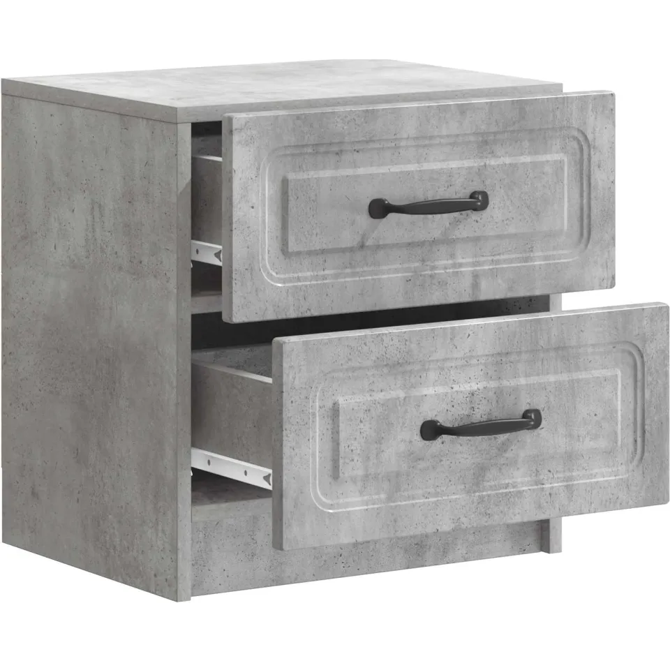 vidaXL Nachtkastje Betongrijs 43 x 34,5 x 44,5 cm Bewerkt hout grijs, foto 3