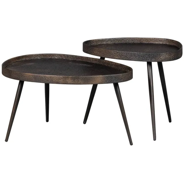 WOOOD Crude bijzettafelset antique bronze