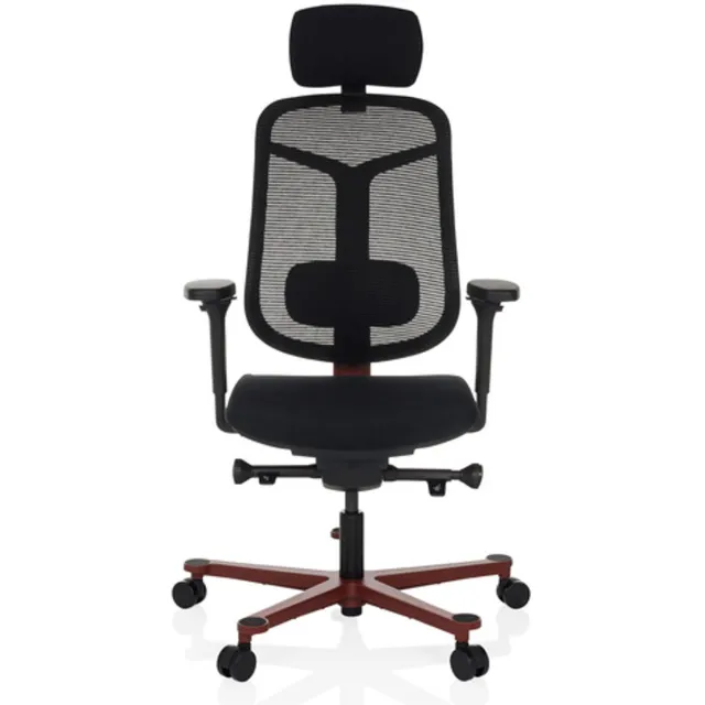 hjh office Bureaustoel / directiestoel BICOLORE HIGH mesh / stof zwart / frame rood hjh OFFICE Zwart/Rood
