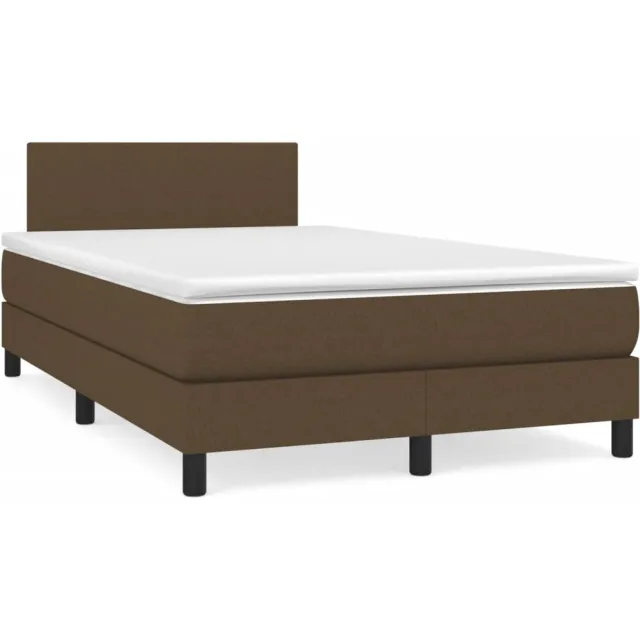 vidaXL Boxspring met matras en LED stof donkerbruin 120x190 cm bruin