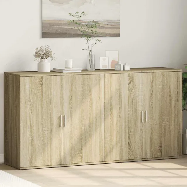 vidaXL Dressoirs 2 st 79x38x80 cm bewerkt hout sonoma eikenkleurig, foto 2
