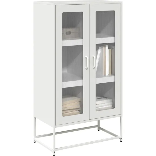 vidaXL Hoge kast 68x39x123 cm staal wit