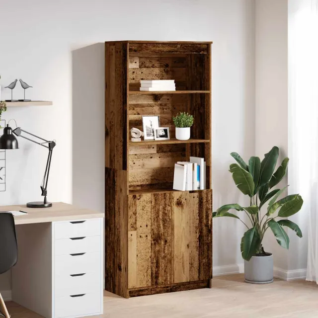 vidaXL Hoge kast 70x35x180 cm spaanplaat oud hout Bruin