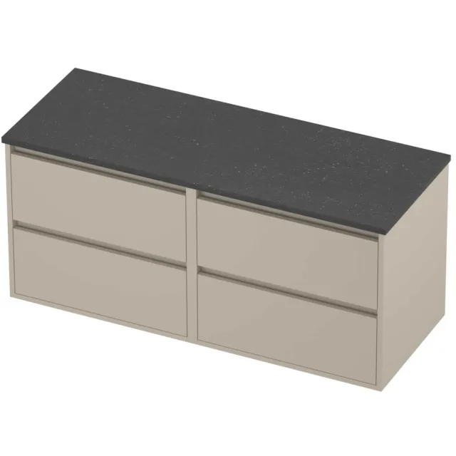 Proline Deck Badmeubelset Hardsteen Greeploos 120x46x54 cm Blue Stone Soft Linen Beige