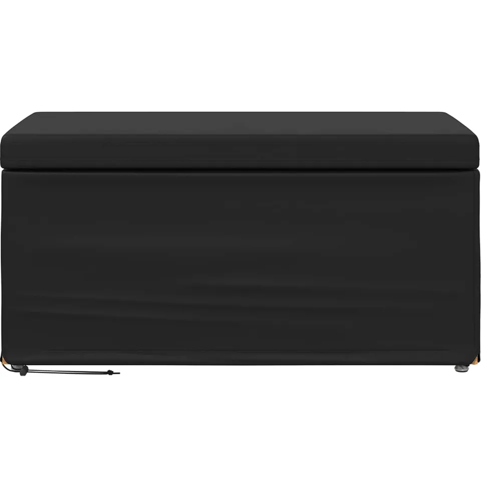 vidaXL Kruk Zwart 81 x 41 x 40 cm Nepleer en Gefabriceerd Hout, foto 4