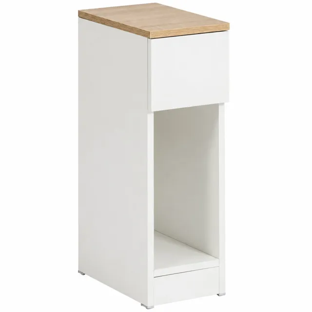 MokoHub Nachtkastje - Met Lade - Voor Boxspringbed - Smal Nachtkastje/Bijzettafel - 20x60x35 cm - Wit