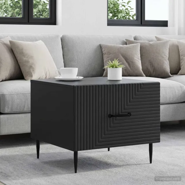 vidaXL Salontafel met lade Zwart 49 x 50 x 40 cm Bewerkt hout, foto 2