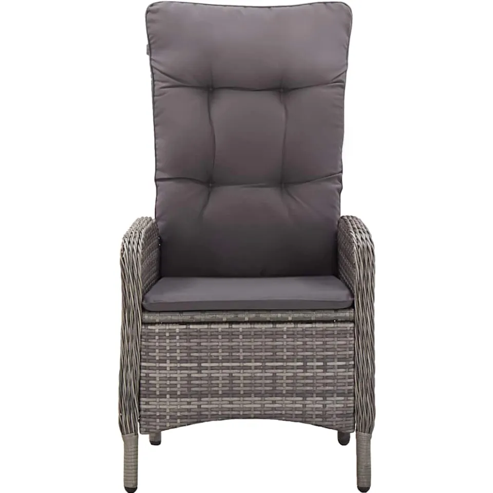 vidaXL 3-delige Tuinset poly rattan grijs, foto 4
