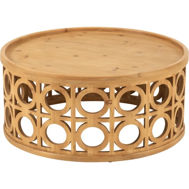 J-Line salontafel Gekerfd - hout - naturel