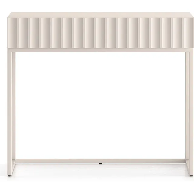 Selsey Derriva – Kaptafel met lade en geribbelde fronten, lichtbeige, 91 cm