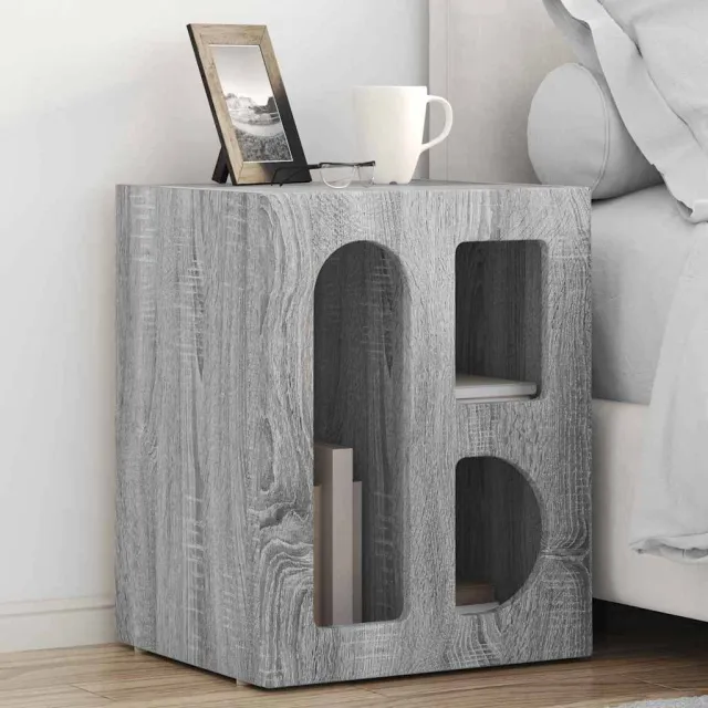vidaXL Nachtkastje ELST 2 st Grijs Sonoma 40 x 35 x 50 cm Bewerkt hout, foto 2