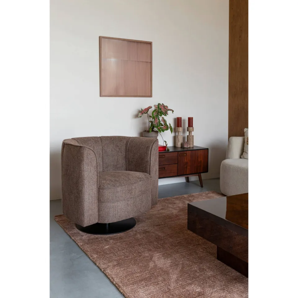 Dutchbone fauteuil Flower bruin, foto 4