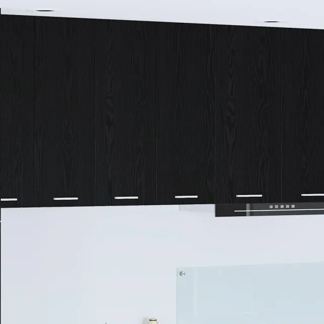 vidaXL Hangende kast met 2 deuren Zwart eiken 60 x 31 x 80 cm