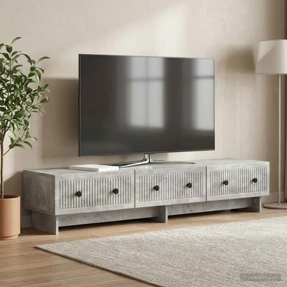 vidaXL Tv-meubel 147 x 34,5 x 30 cm Betongrijs Bewerkt hout grijs, foto 4