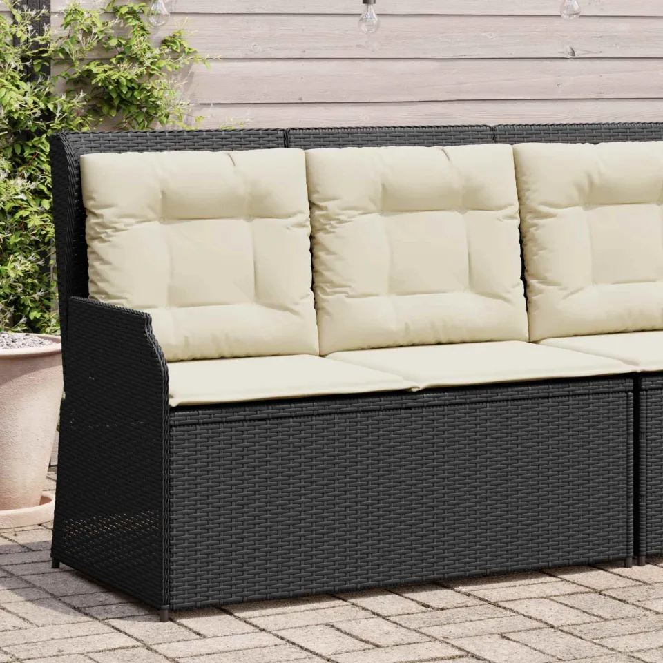 vidaXL Tuinbank Zwart poly rattan, foto 4