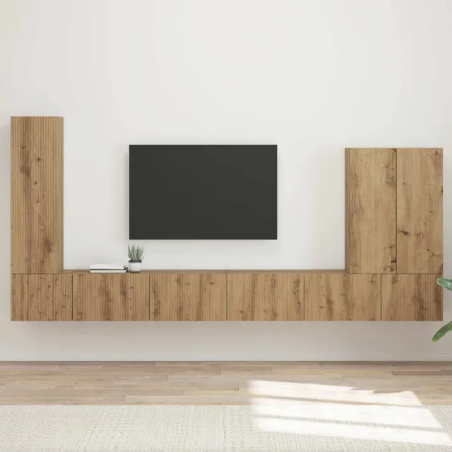 vidaXL TV Wandkast Set 6 st 98 x 31 x 29,5 cm Artisan Eiken Bruin
