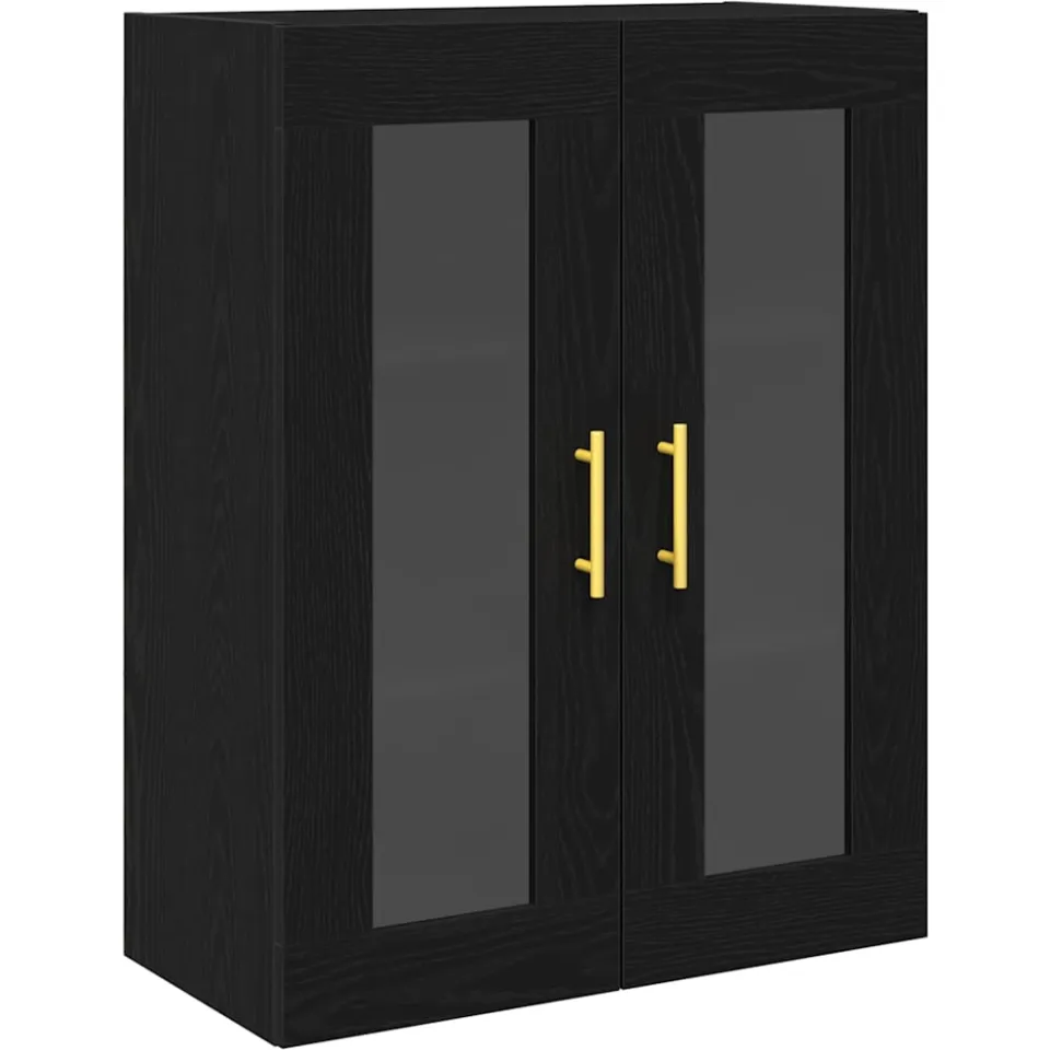 vidaXL Wandkast Zwart Eiken 69,5 x 34 x 90 cm Bewerkt hout, foto 3