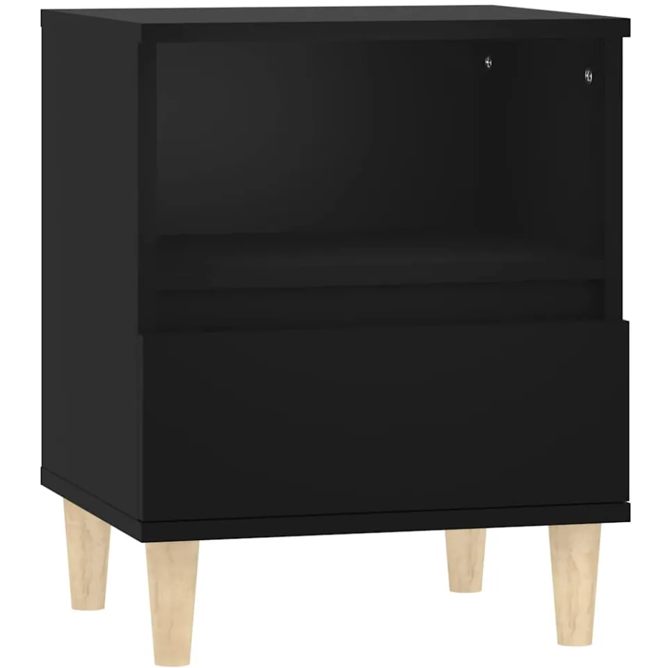 vidaXL Nachtkastje 40x35x50 cm zwart