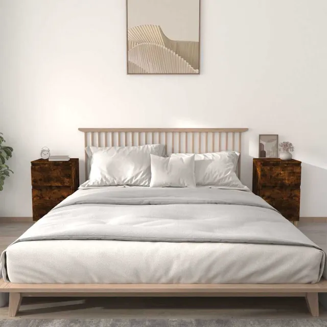 vidaXL Nachtkastjes 2 st 40x35x70 cm gerookt eikenkleurig, foto 2