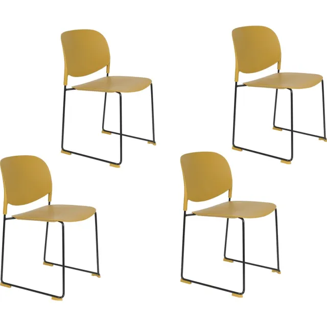 Housecraft Living Stacks Stapelbare Eetkamerstoelen Okergeel - Set van 4