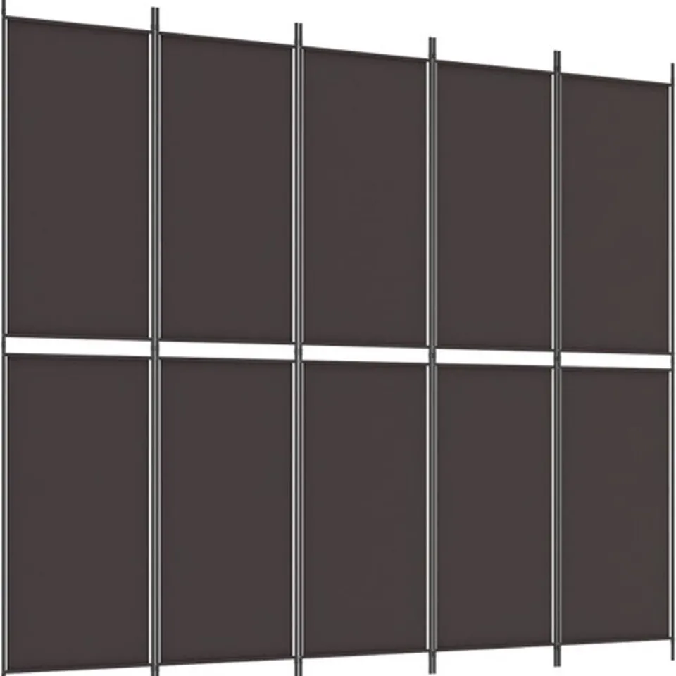 vidaXL Kamerscherm met 5 panelen 250x220 cm stof bruin, foto 3
