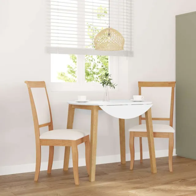 vidaXL Eetkamerstoelen met kussens 2 st massief hout naturel rubber, foto 2