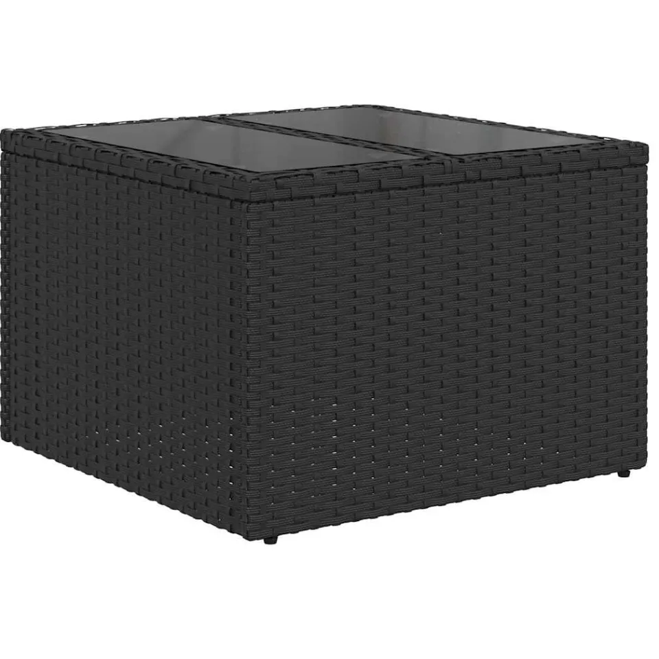 vidaXL Tuin Sofa Set 11 st Zwart en Wit poly rattan, foto 4