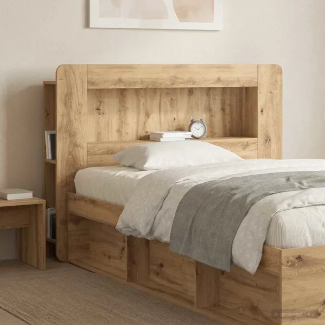 vidaXL Hoofdbordkast Artisanaal eiken 100 cm Geconstrueerd hout Bruin