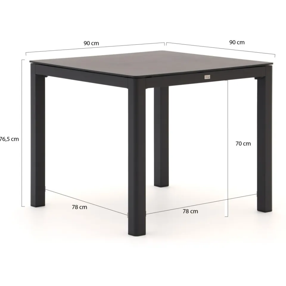 Bellagio tuinmeubelen Bellagio La Fonte dining tuintafel 90x90cm grijs, foto 2