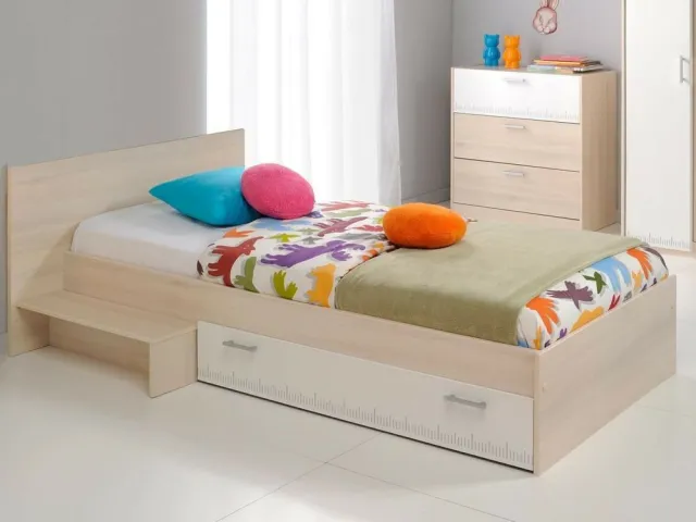 Mobistoxx CARL bed gerookte acacia wit