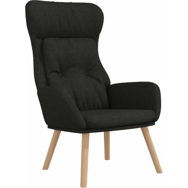 vidaXL Relaxstoel - stof - zwart