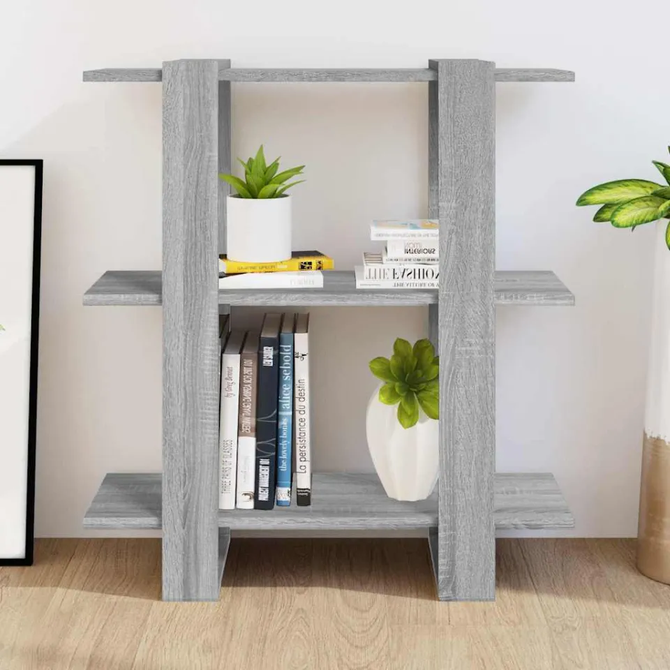 vidaXL Boekenkast/kamerscherm 80x30x87 cm grijs sonoma eikenkleurig, foto 3
