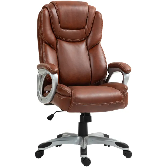 Lunpog Bureaustoel – Verstelbaar – Bureaustoelen voor Volwassenen - 120kg Draagvermogen – 66 x 75,5 x 115,5-124,5 cm - Bruin