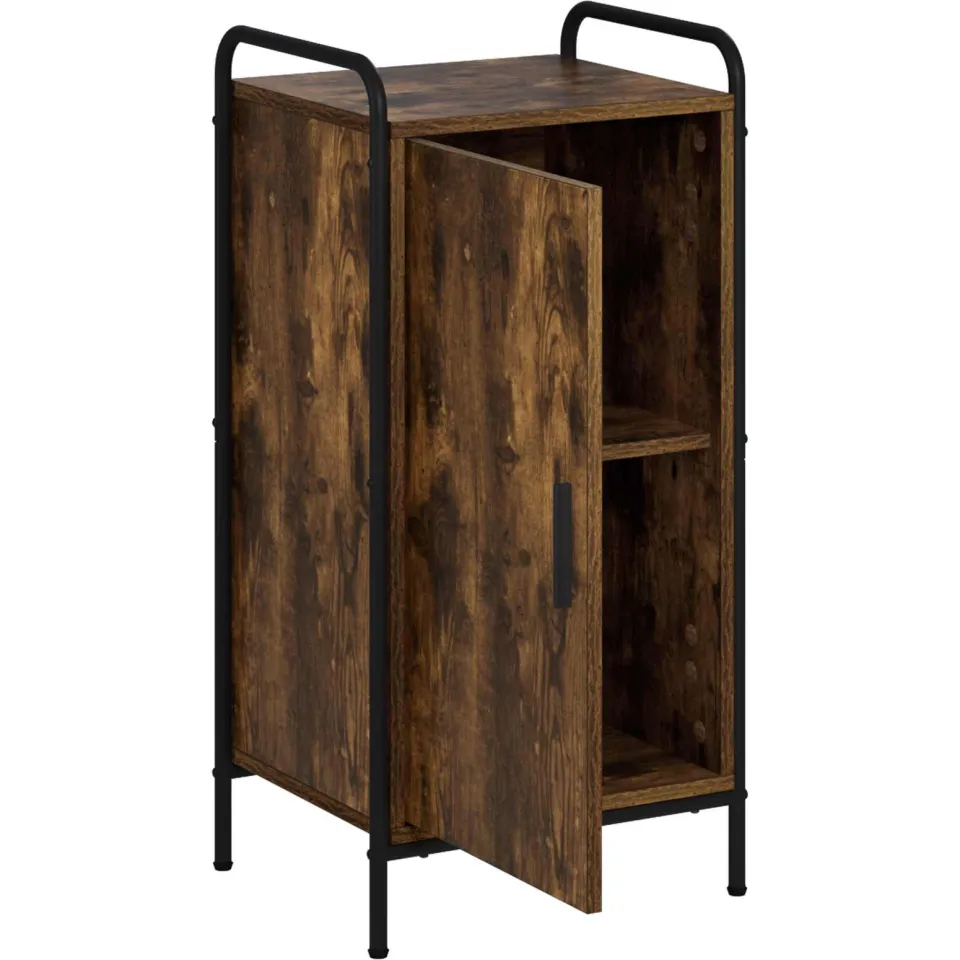 vidaXL Dressoir Gerookt eiken 97 x 33 x 81 cm Bewerkt hout Bruin