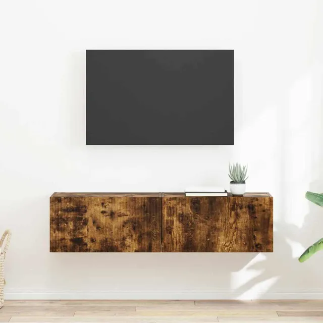 vidaXL TV Wandkast 2 st Gerookt eiken Bewerkt hout, foto 2