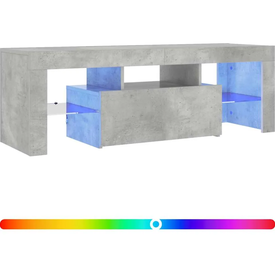 vidaXL Tv-meubel met LED-verlichting 120x35x40 cm betongrijs