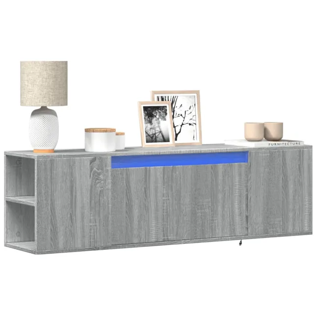 vidaXL Tv-wandmeubel met LED-verlichting 135x31x39,5 cm grijs sonoma