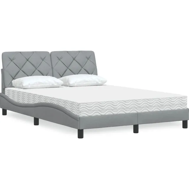 vidaXL Bed met matras stof lichtgrijs 140x200 cm