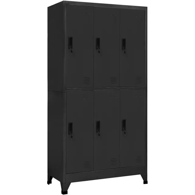 vidaXL Lockerkast 90x45x180 cm staal antracietkleurig