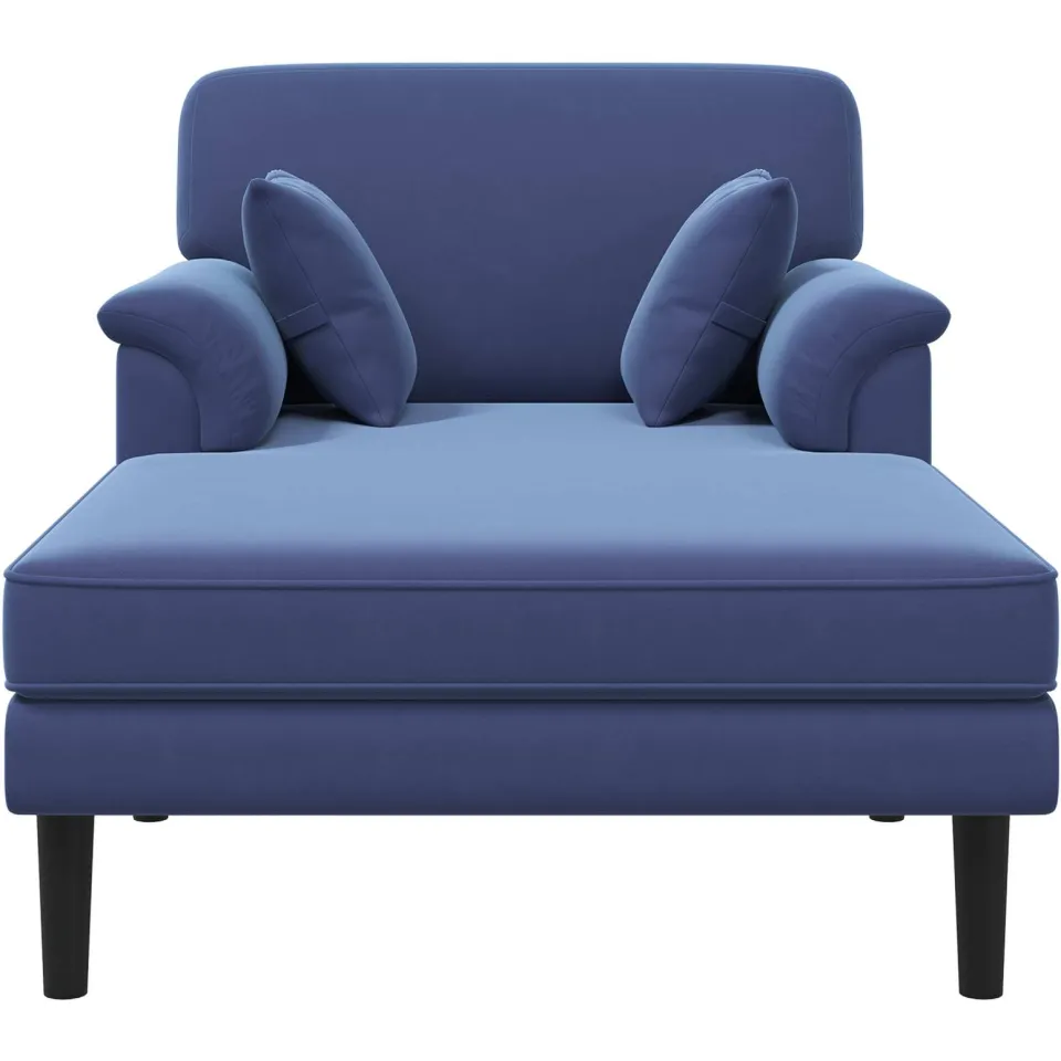 vidaXL Chaise longue Politieblauw fluweel