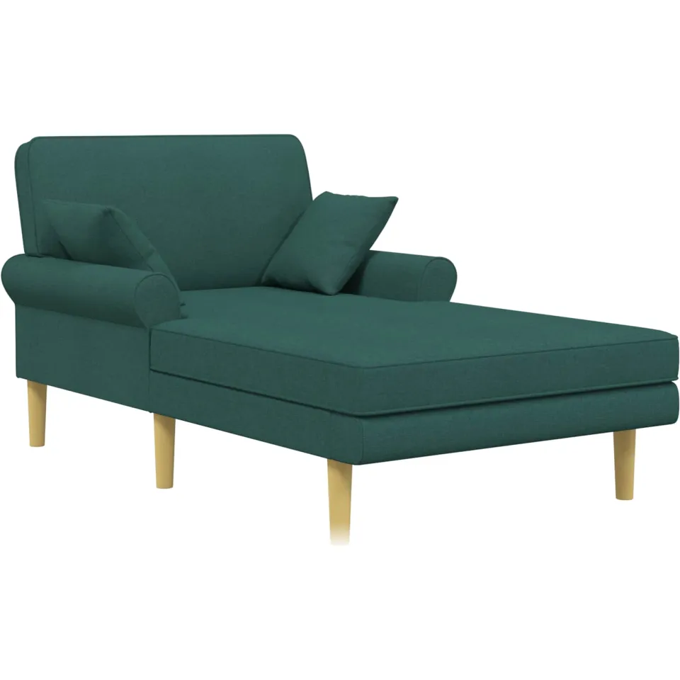 vidaXL Chaise longue Donkergroen Stof groen, foto 3
