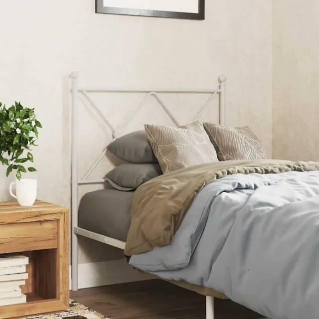 vidaXL Vervangend hoofdbord 80 cm metaal wit