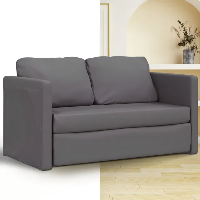 GranMaison Slaapbank - Uitklapbaar - Slaapstoel - Logeerbed - Zetelbed - Slaapfauteuil - Vouwbed - 2 persoons - Zeer comfortabel - Grijs Grijs-13