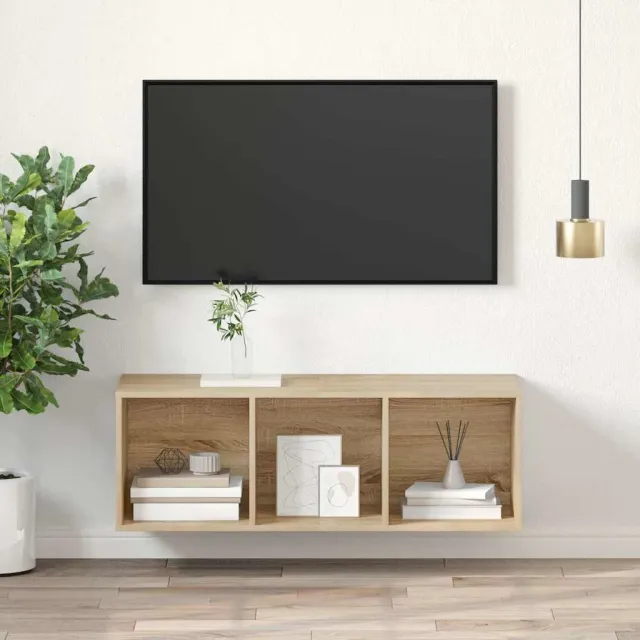 vidaXL Tv-wandmeubel 37x37x107 cm bewerkt hout sonoma eikenkleurig Bruin