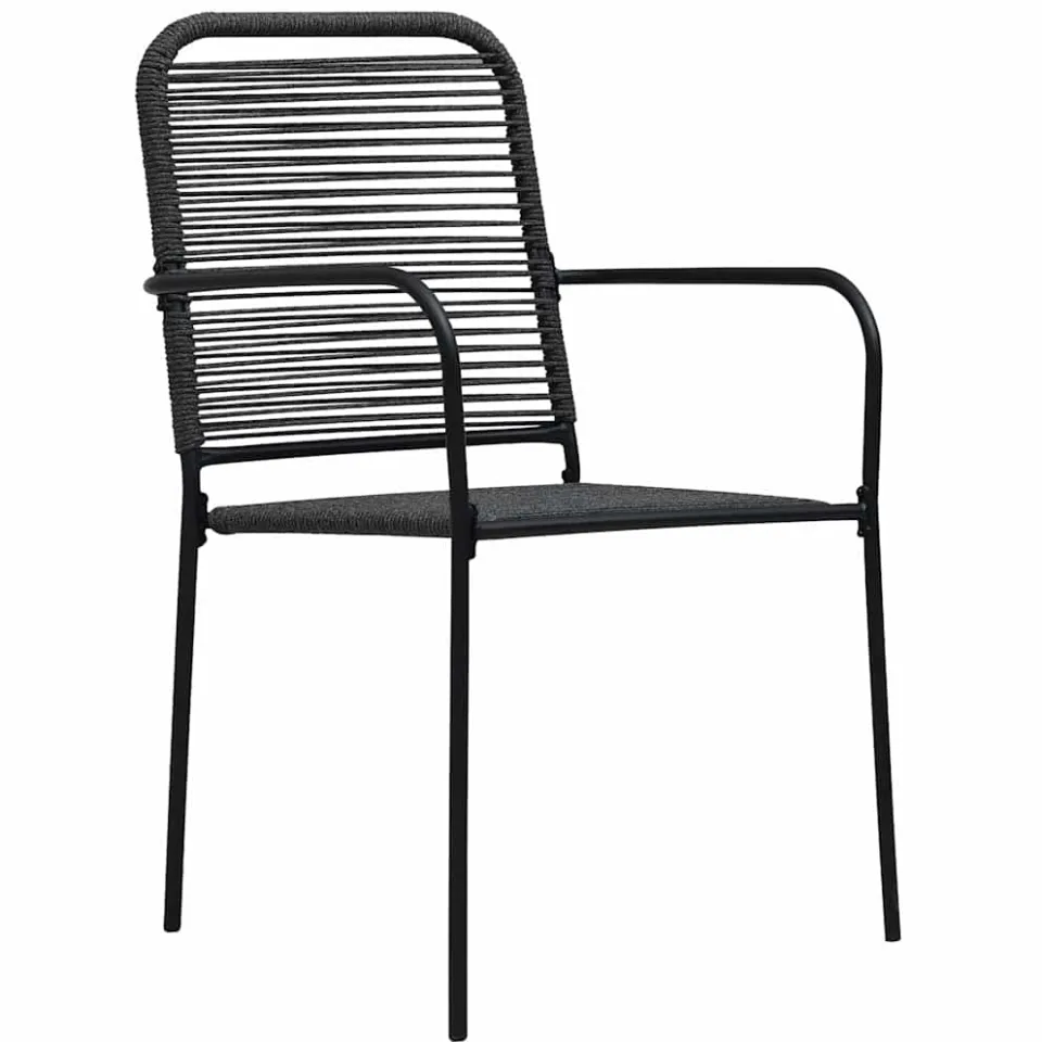 vidaXL 7-delige Tuinset katoenen touw en staal zwart