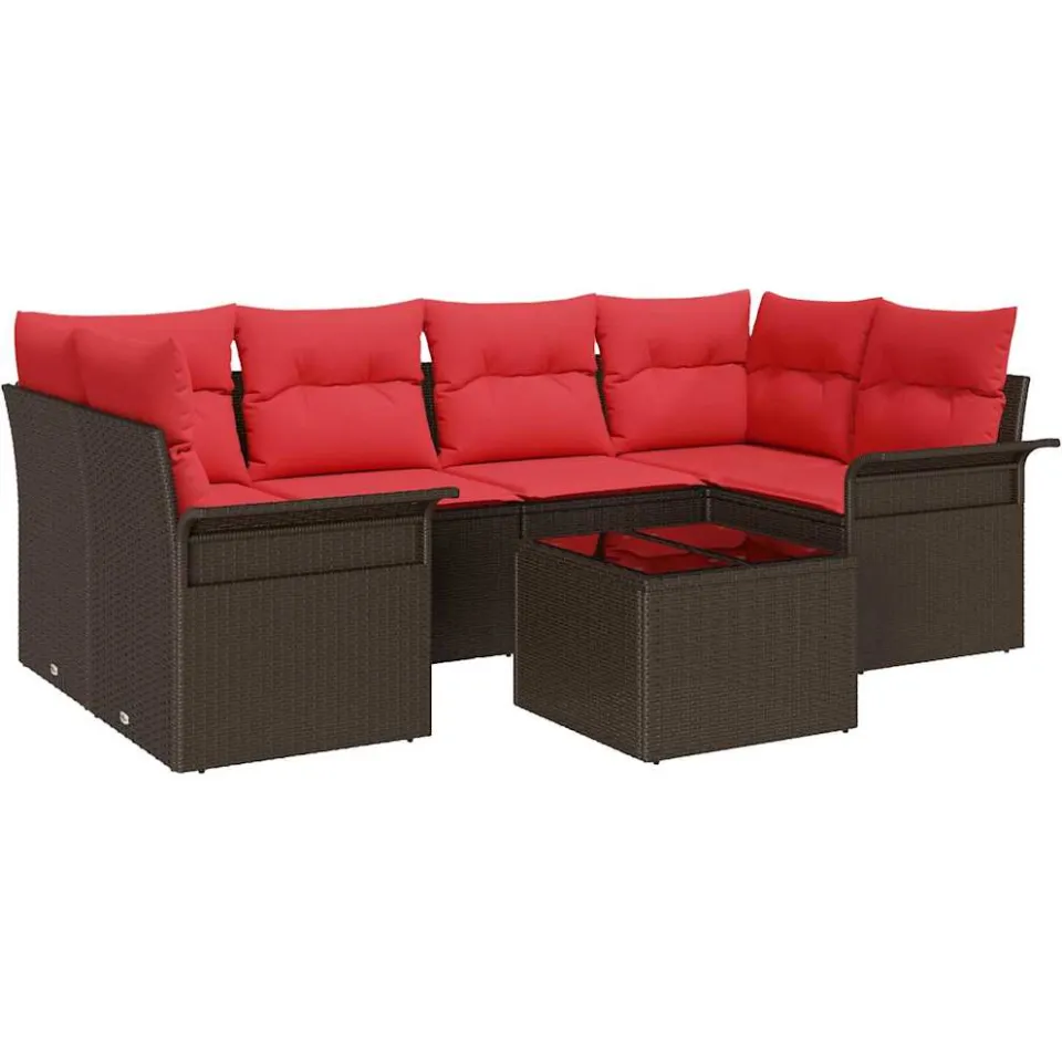 vidaXL Tuin Sofa Set 7 st Bruin poly rattan